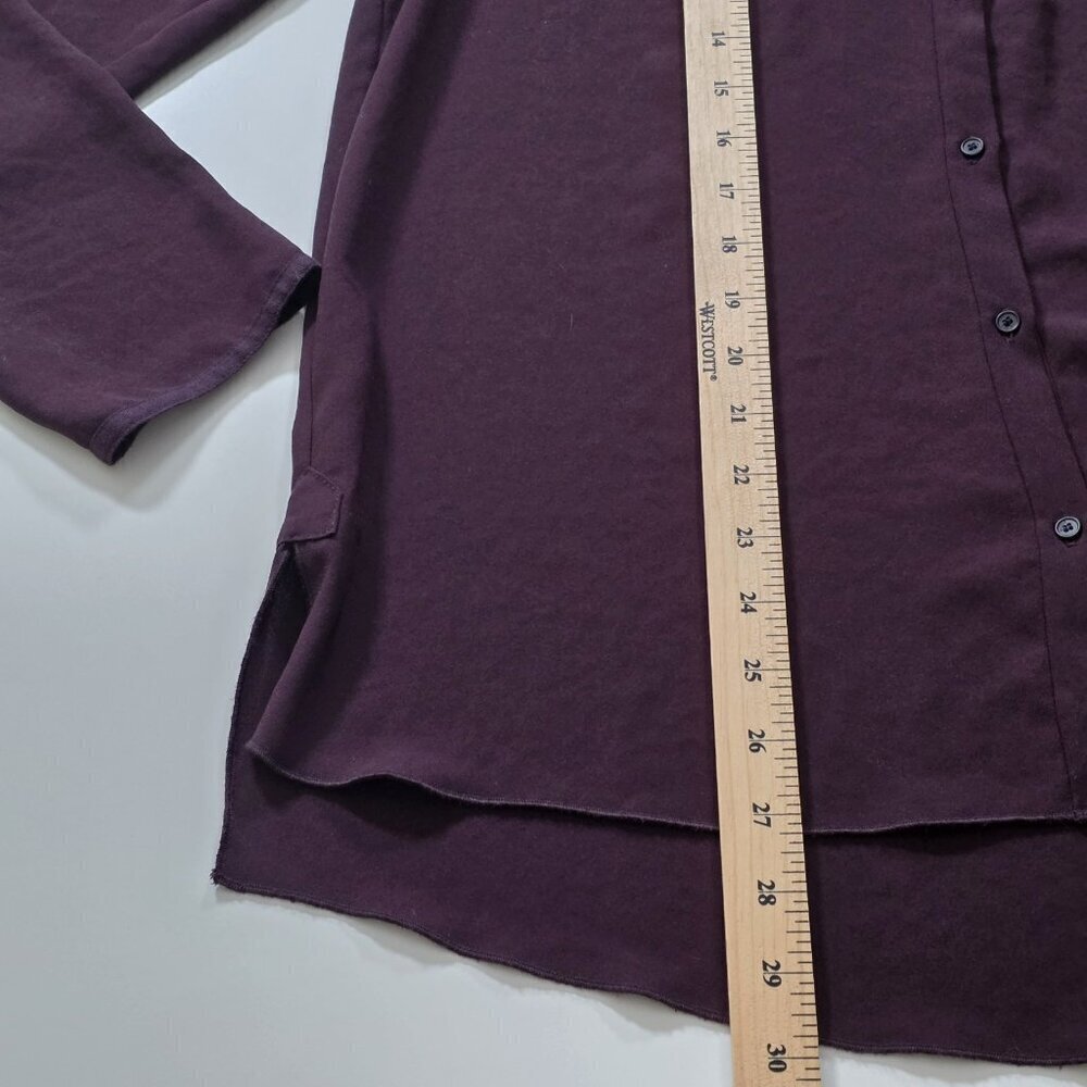 Wilfred Top Womens M Purple Blouse LS High Low Hem Corporate Girlie Buttons Boho - Picture 9 of 16